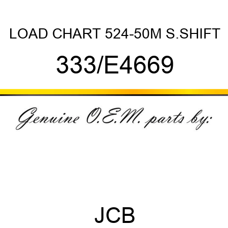 LOAD CHART 524-50M S.SHIFT 333/E4669