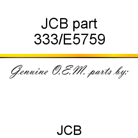 JCB part 333/E5759