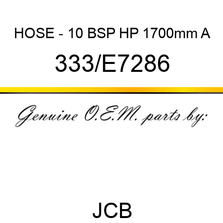 HOSE - 10 BSP HP 1700mm A 333/E7286