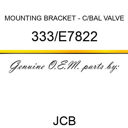 MOUNTING BRACKET - C/BAL VALVE 333/E7822