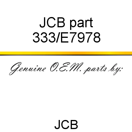 JCB part 333/E7978