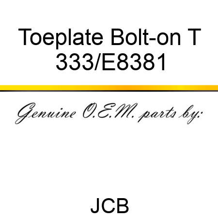 Toeplate Bolt-on T 333/E8381