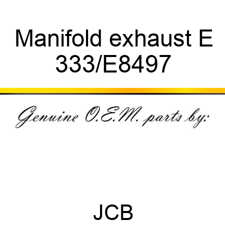 Manifold exhaust E 333/E8497