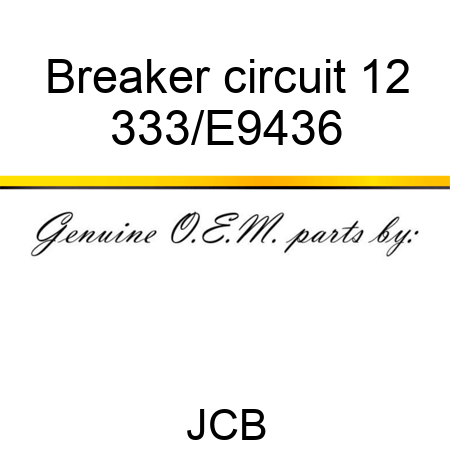 Breaker circuit 12 333/E9436