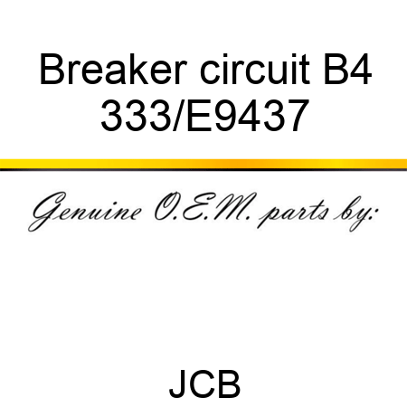 Breaker circuit B4 333/E9437