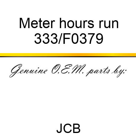 Meter hours run 333/F0379