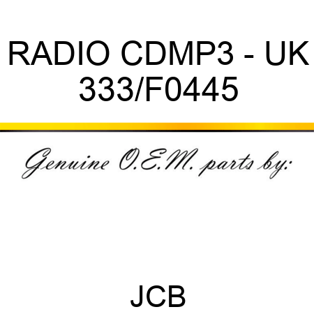 RADIO, CDMP3 - UK 333/F0445