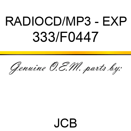 RADIO,CD/MP3 - EXP 333/F0447