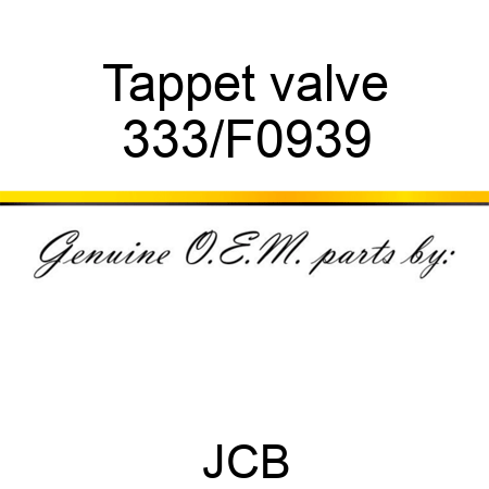 Tappet valve 333/F0939