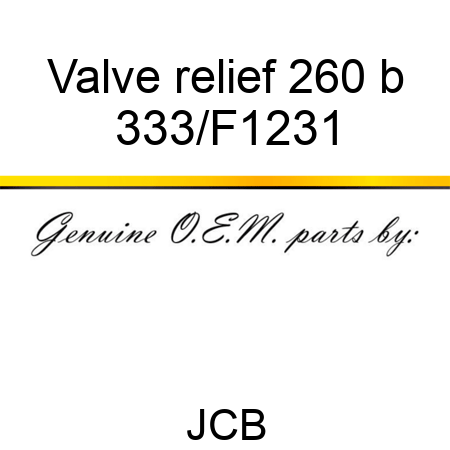 Valve relief 260 b 333/F1231