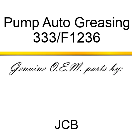 Pump Auto Greasing 333/F1236