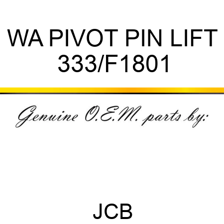 WA PIVOT PIN LIFT 333/F1801