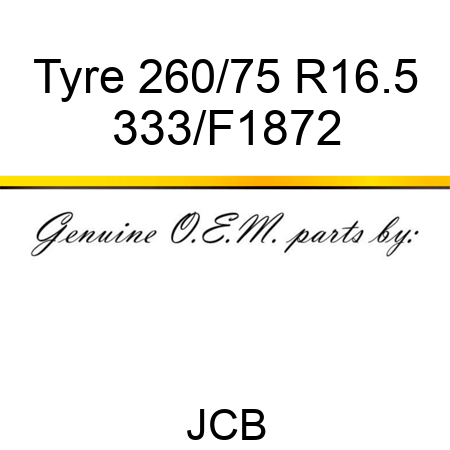 Tyre 260/75 R16.5 333/F1872