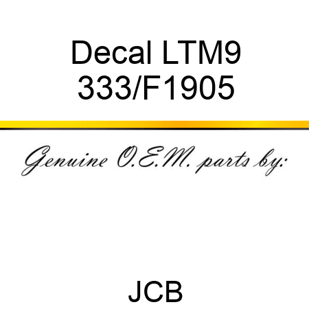 Decal LTM9 333/F1905