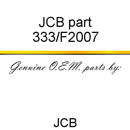 JCB part 333/F2007