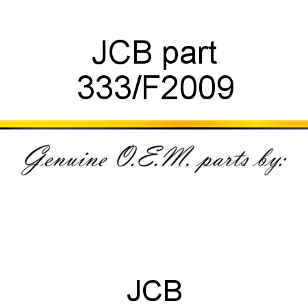 JCB part 333/F2009