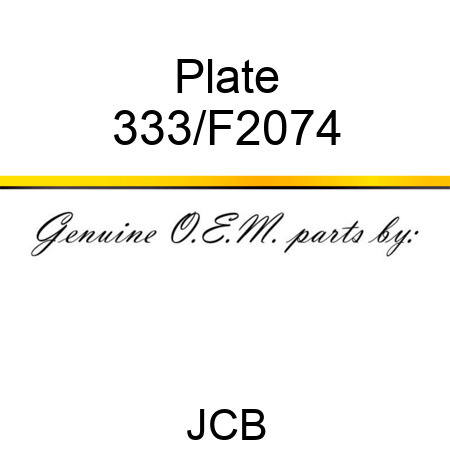 Plate 333/F2074