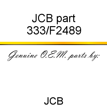 JCB part 333/F2489