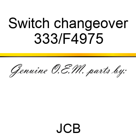 Switch changeover 333/F4975