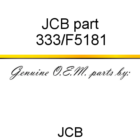 JCB part 333/F5181