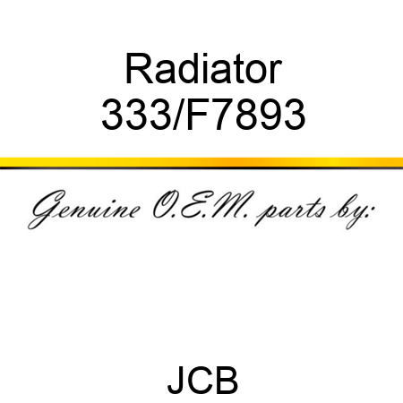 Radiator 333/F7893