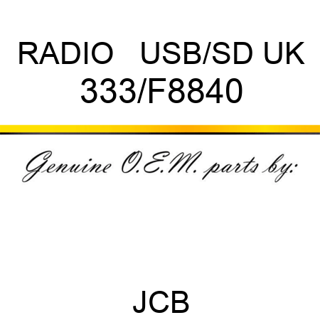 RADIO + USB/SD UK 333/F8840