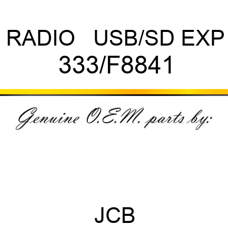 RADIO + USB/SD EXP 333/F8841