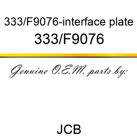 333/F9076-interface plate 333/F9076