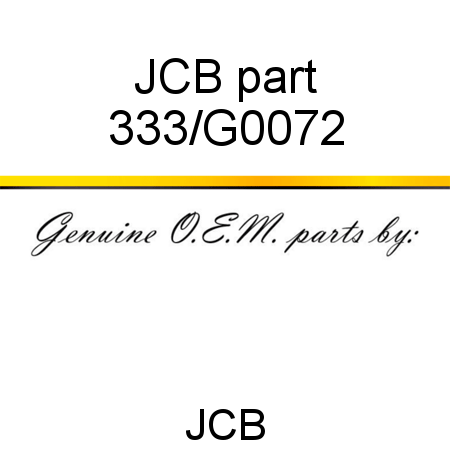 JCB part 333/G0072