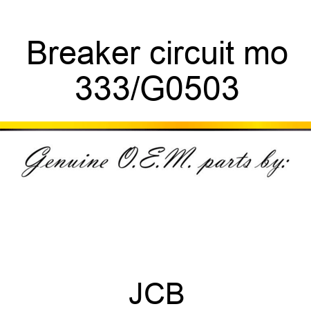 Breaker circuit mo 333/G0503