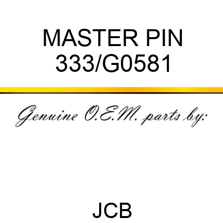 MASTER PIN 333/G0581