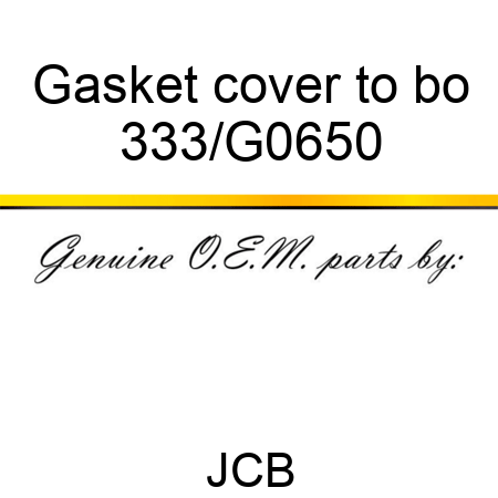 Gasket cover to bo 333/G0650