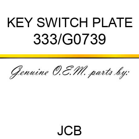 KEY SWITCH PLATE 333/G0739