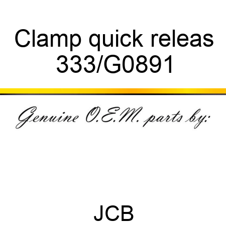 Clamp quick releas 333/G0891