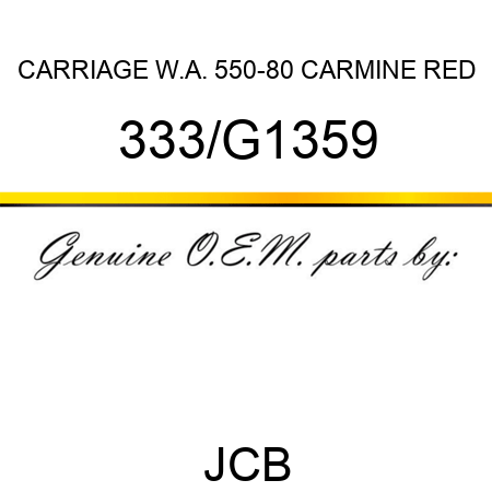 CARRIAGE W.A. 550-80 CARMINE RED 333/G1359