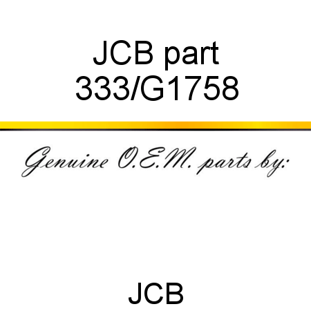 JCB part 333/G1758