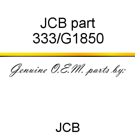 JCB part 333/G1850