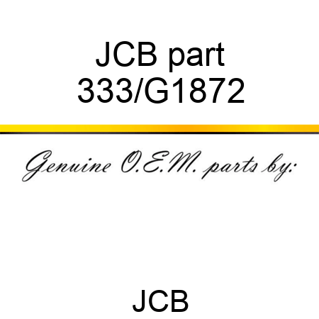 JCB part 333/G1872