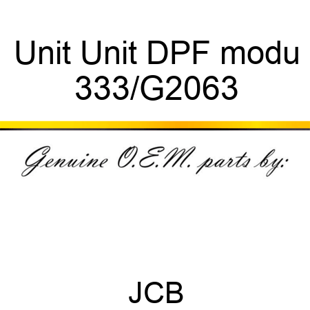 Unit Unit DPF modu 333/G2063