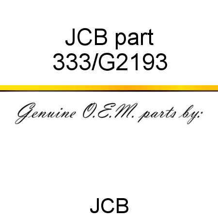 JCB part 333/G2193