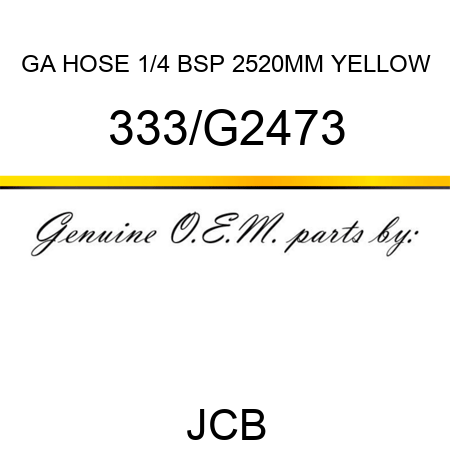 GA HOSE 1/4 BSP 2520MM YELLOW 333/G2473