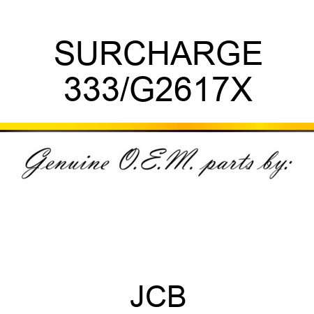 SURCHARGE 333/G2617X