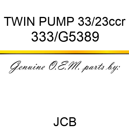 TWIN PUMP 33/23ccr 333/G5389