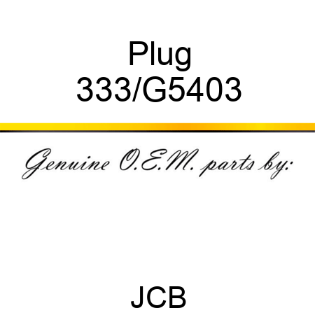 Plug 333/G5403