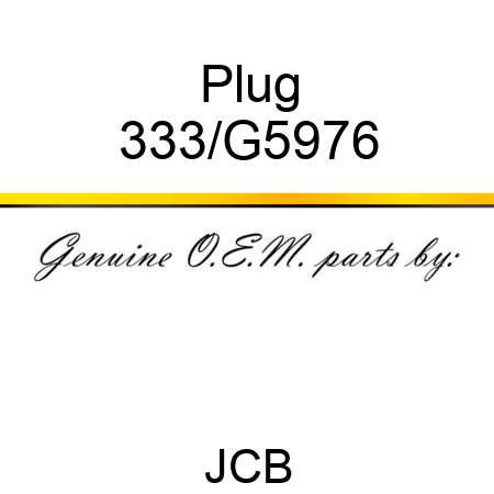 Plug 333/G5976