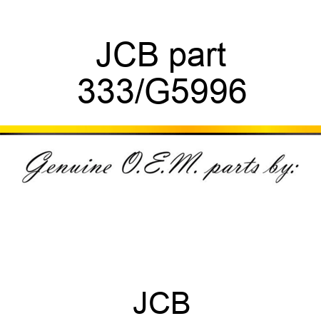 JCB part 333/G5996
