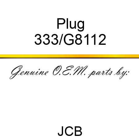 Plug 333/G8112