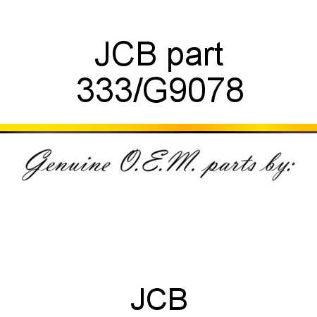 JCB part 333/G9078