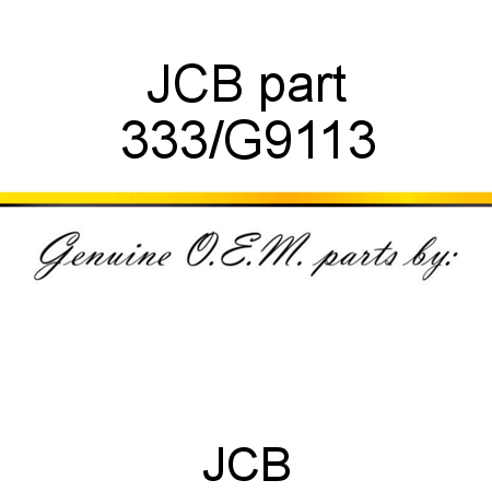 JCB part 333/G9113
