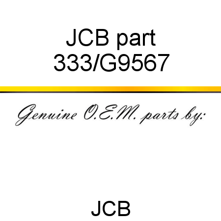 JCB part 333/G9567